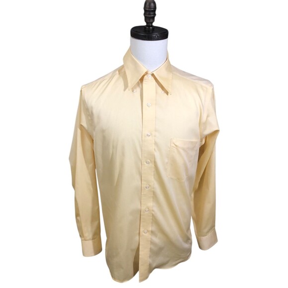 Eagle Shirtmakers Yellow Dress Shirt 16 34/35 Regular Fit - Picture 1 of 8